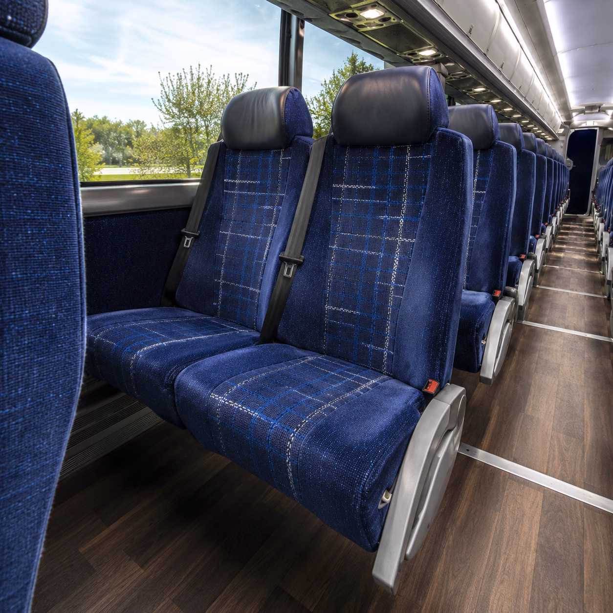56 passenger charter bus interior